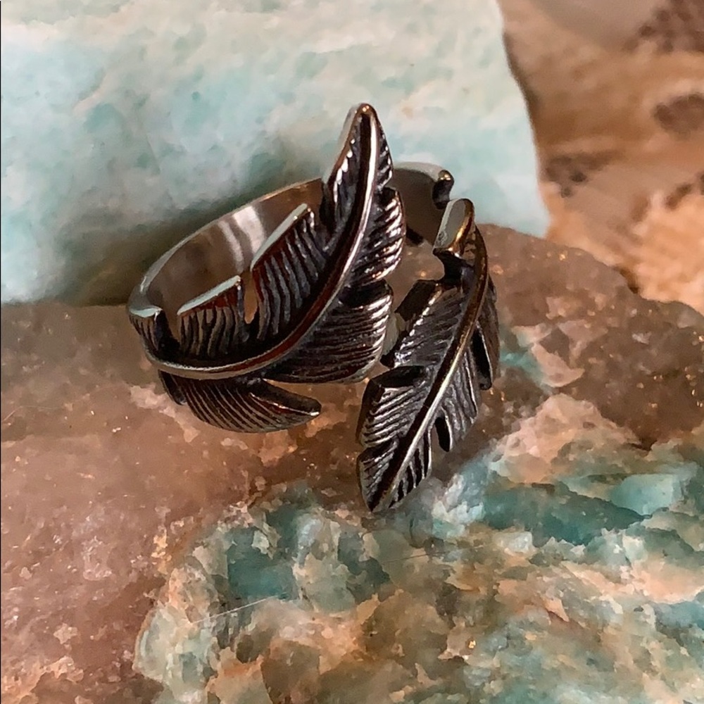 Feather stainless steel ring.  Multiple sizes
